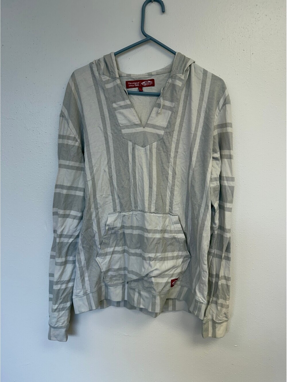 Vans Off The Wall Striped Hoodie Sweatshirt Large